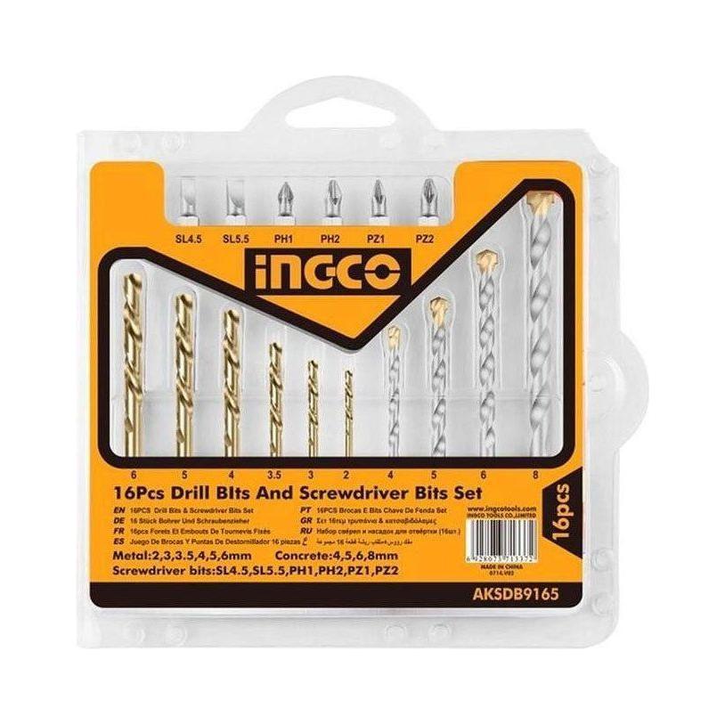 Ingco AKSDB9165 16pcs Drill Bits Set Screwdriver Bit Set - KHM Megatools Corp. Ingco AKSDB9165 16pcs Drill Bits Set Screwdriver Bit Set - KHM Megatools Corp.